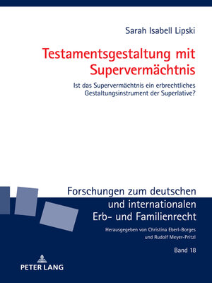 cover image of Testamentsgestaltung mit Supervermaechtnis